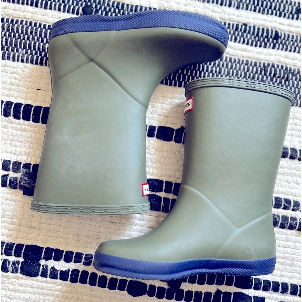Hunter Kids Olive Green Rain Boots